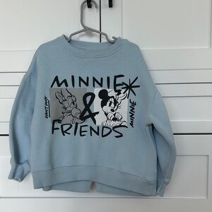 Zara Minnie & Friends Blue Sweatshirt kid 6-7 ( true size 5<6)